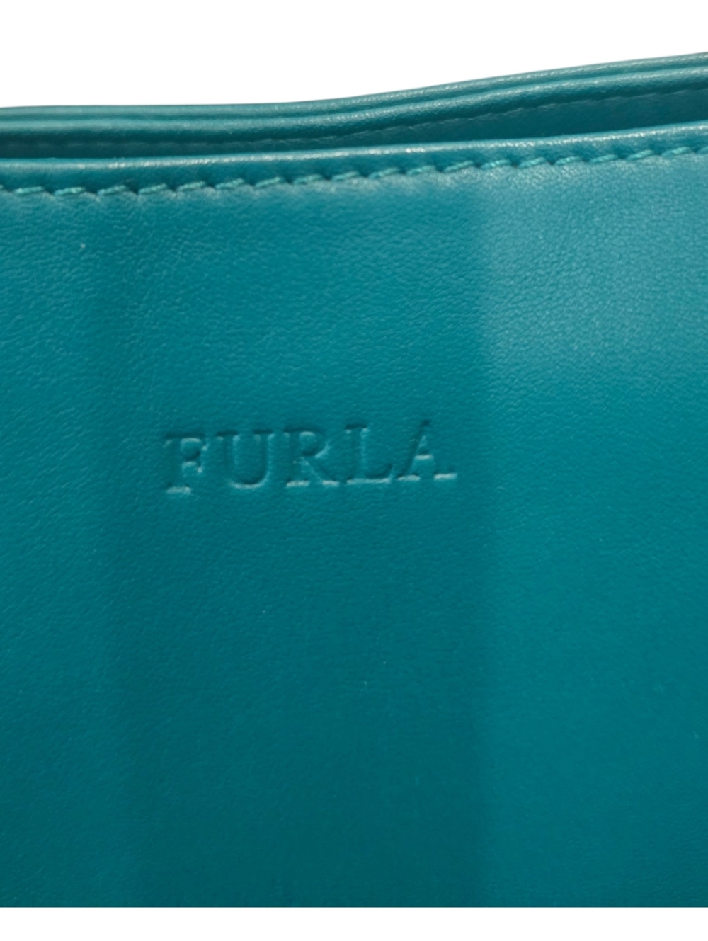 Furla Teal Leather Shoulder Bag with Knot Detail - Picture 3 of 11